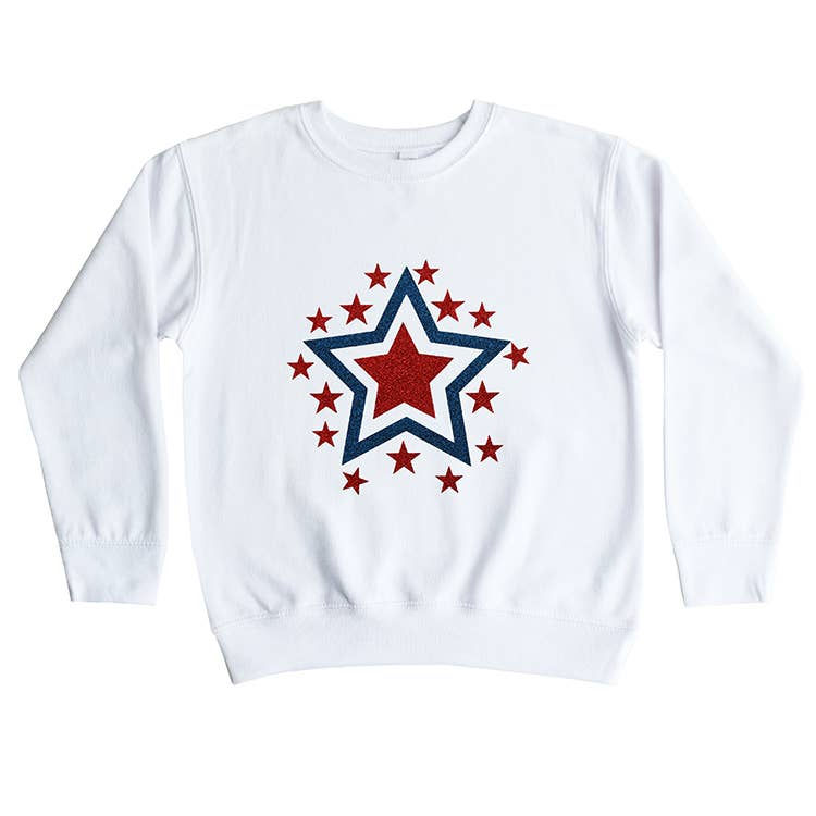 Red White and Blue Starburst Sweatshirt WS