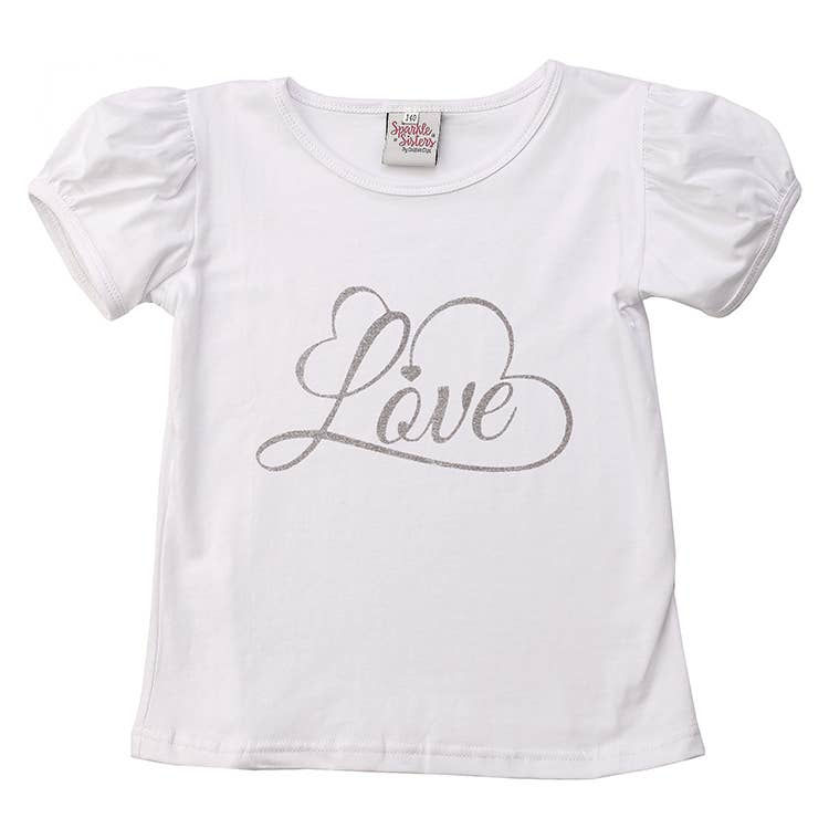 Thumbnail: Silver Script Love Puff Sleeve Tee WS