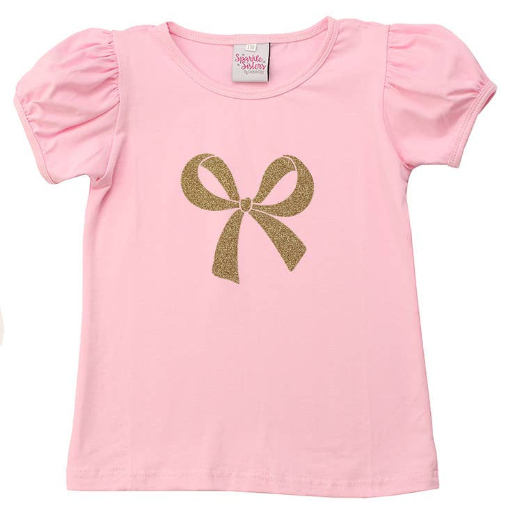 Gold Bow Puff Sleeve Tee WS