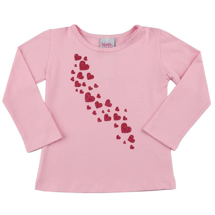 Thumbnail: Hot Pink Falling Hearts Long Sleeve T WS