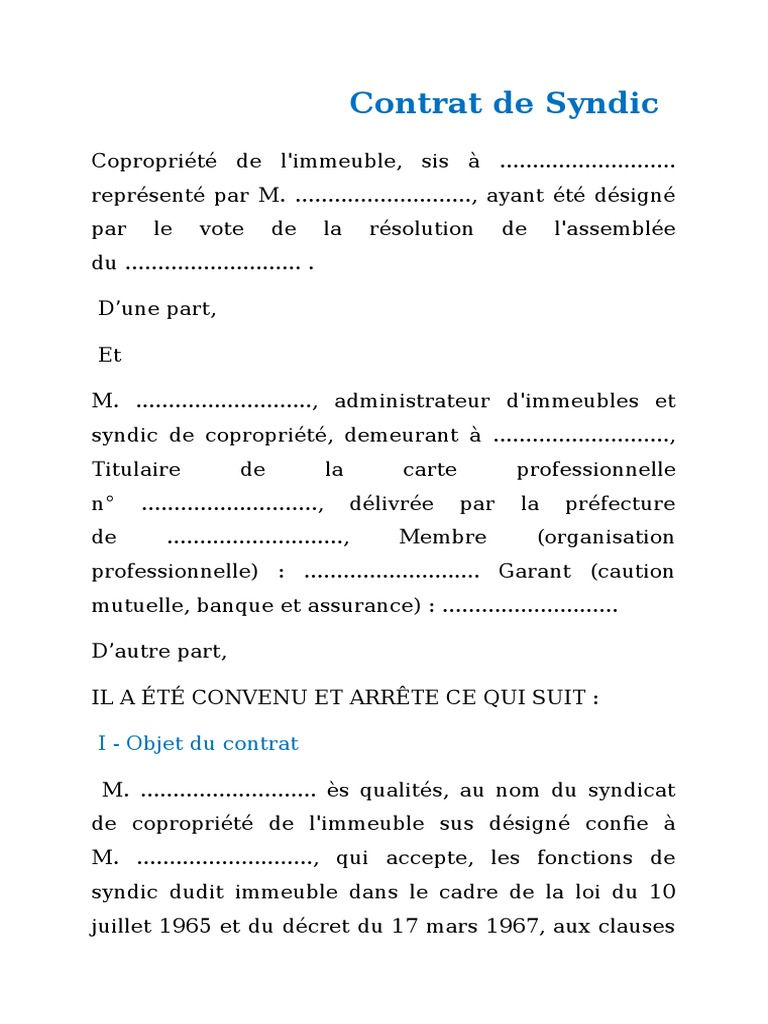 Le contrat du syndic de copropriété professionnel ou bénévole est obligatoire en Belgique