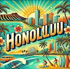 DALL·E 2024-09-17 11.07.55 - A vibrant travel-themed image for 'Honolulu,' with the word '