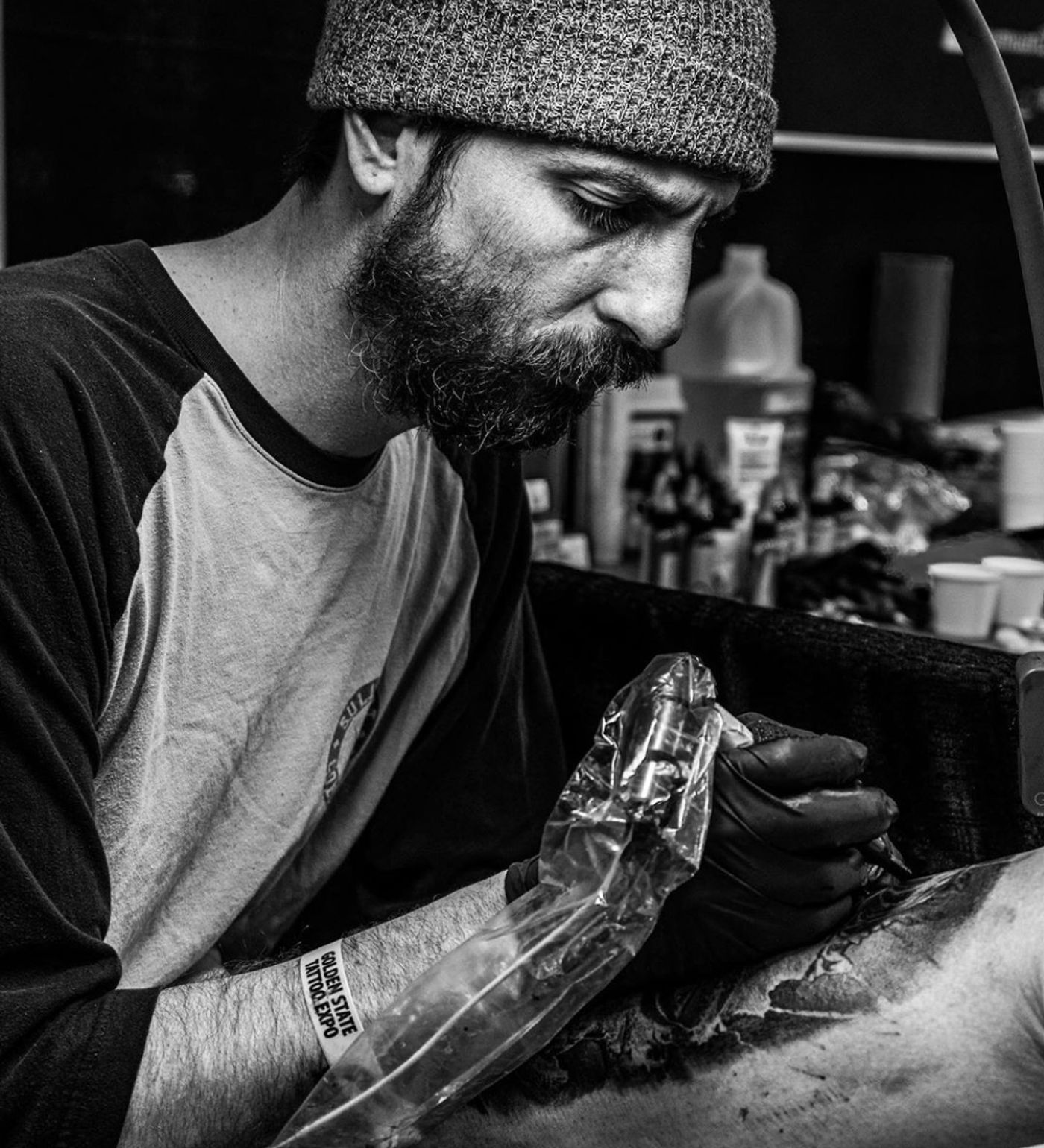 Robby Latos tattooing at Damascus Tattoo Company