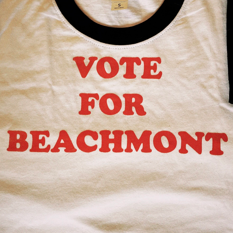 Thumbnail: "vote for beachmont" ringer t shirt