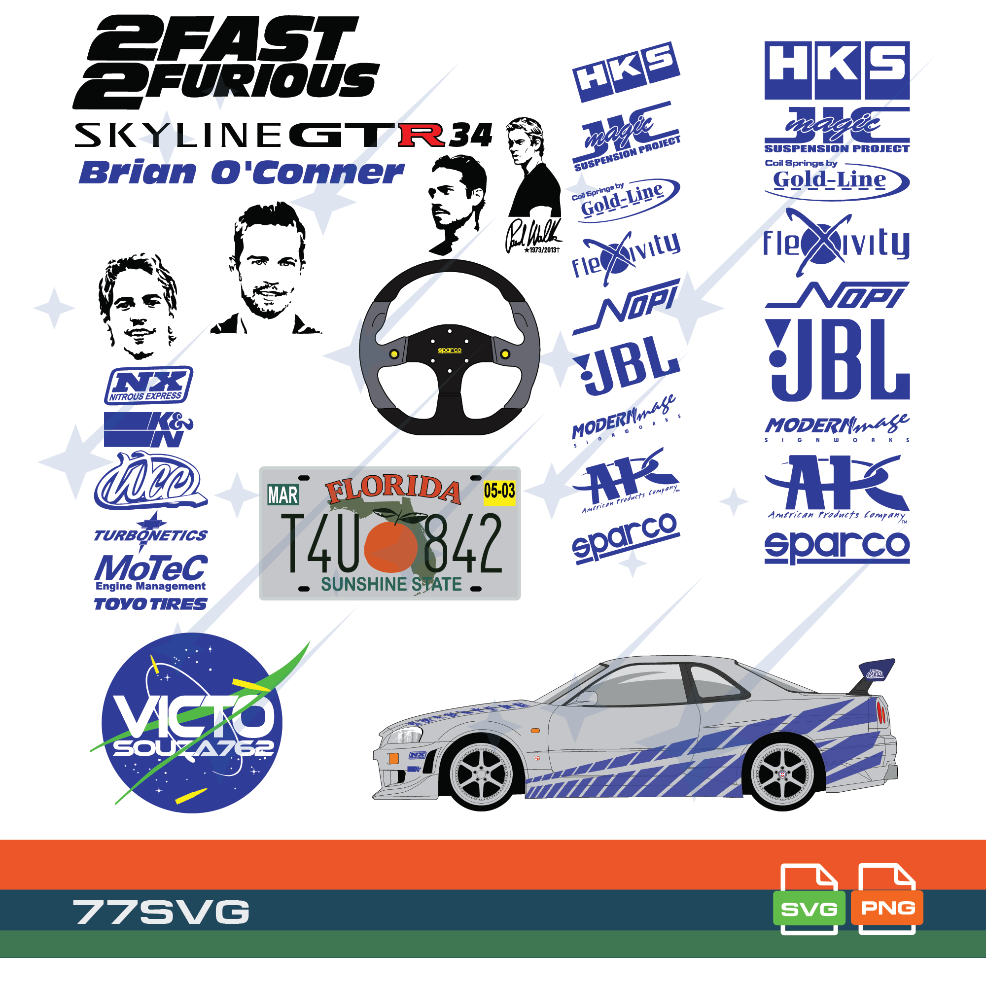 FAST AND FURIOUS SVG - SKYLINE GTR SVG - SKYLINE GTR PNG - BRIAN O CONNER