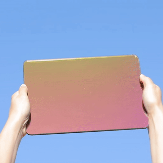 Thumbnail: FÚ_DAWN, color gradient mirror, magenta, yellow, Spiegel, Regenbogen