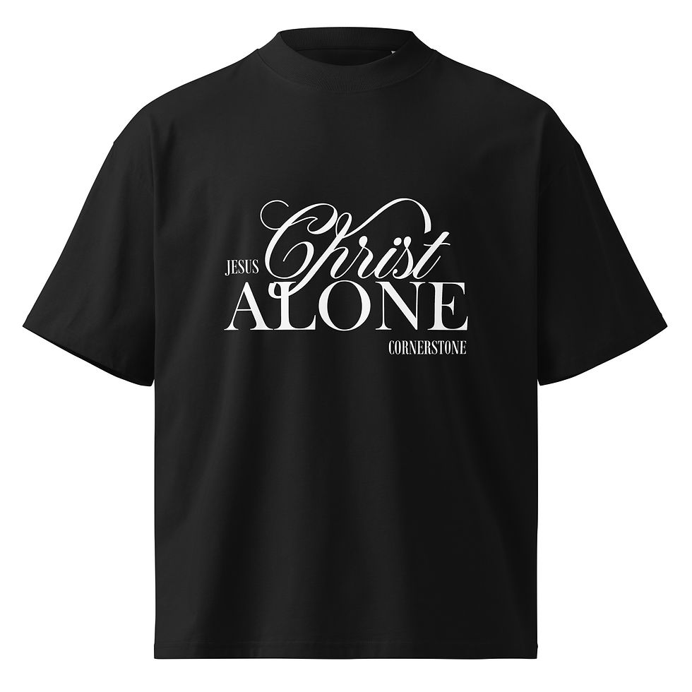 Thumbnail: Christ Alone - Organic Oversized high neck t-shirt