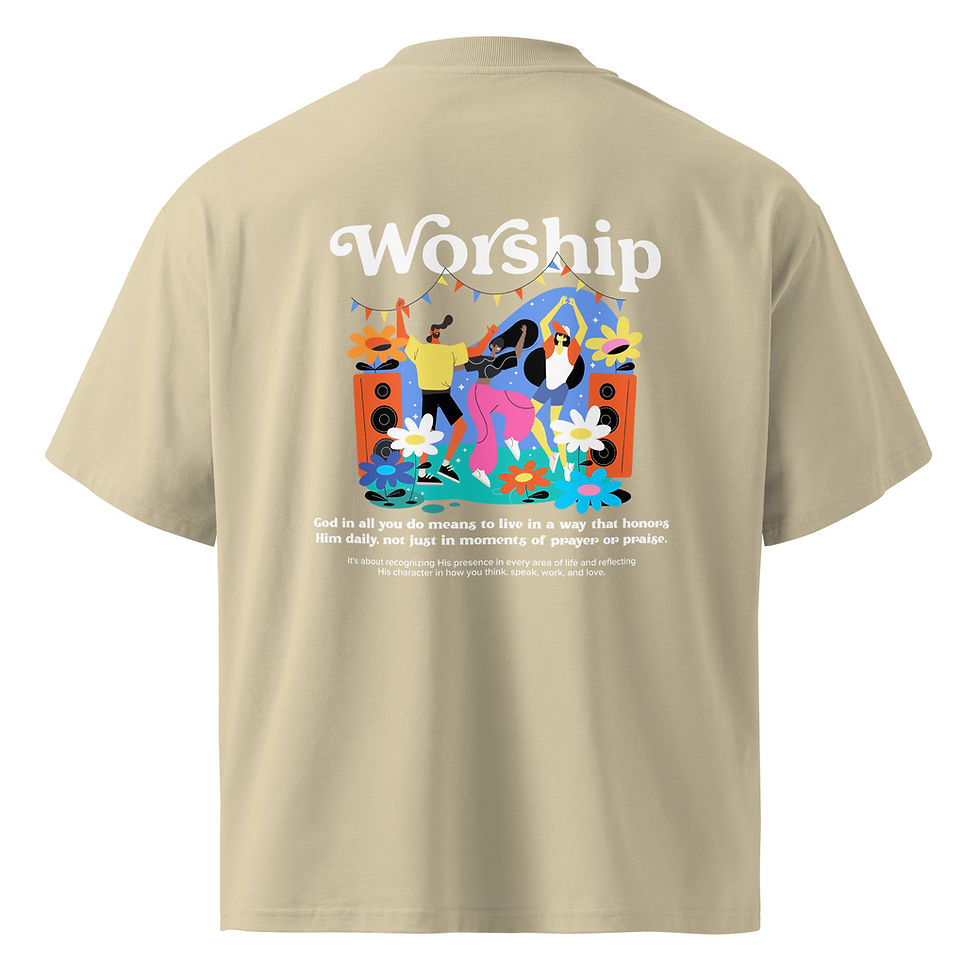 Thumbnail: Worship  - Organic Oversized high neck t-shirt