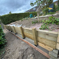 Sleeper retaining wall in Norton, Sheffield - Seriously STRONG!