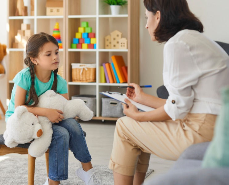 A child being interviewed