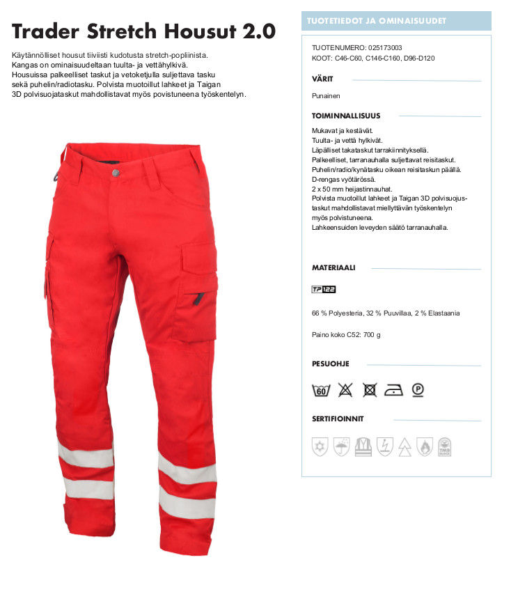 Pikkukuva: Taiga Trader housut punaiset