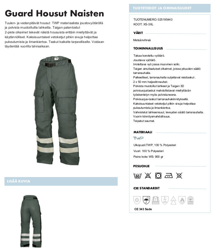 Pikkukuva: Taiga Guard housut