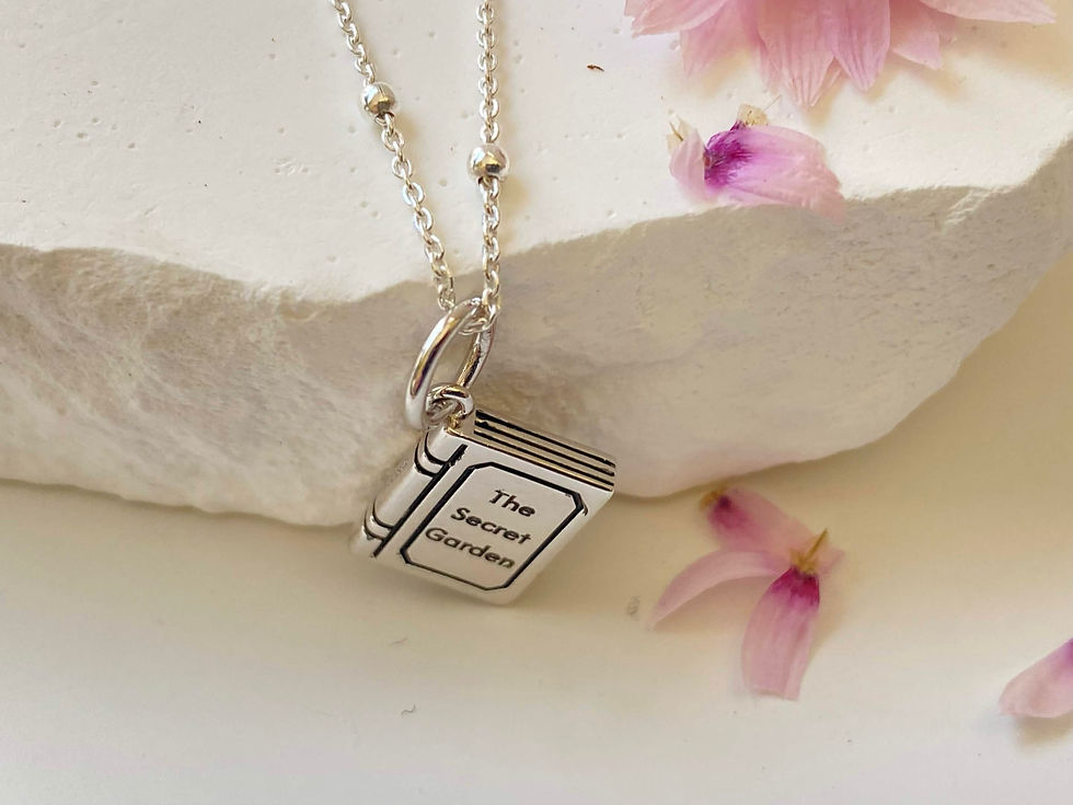 Thumbnail: Sterling Silver Engraved The Secret Garden Book CHARM ONLY