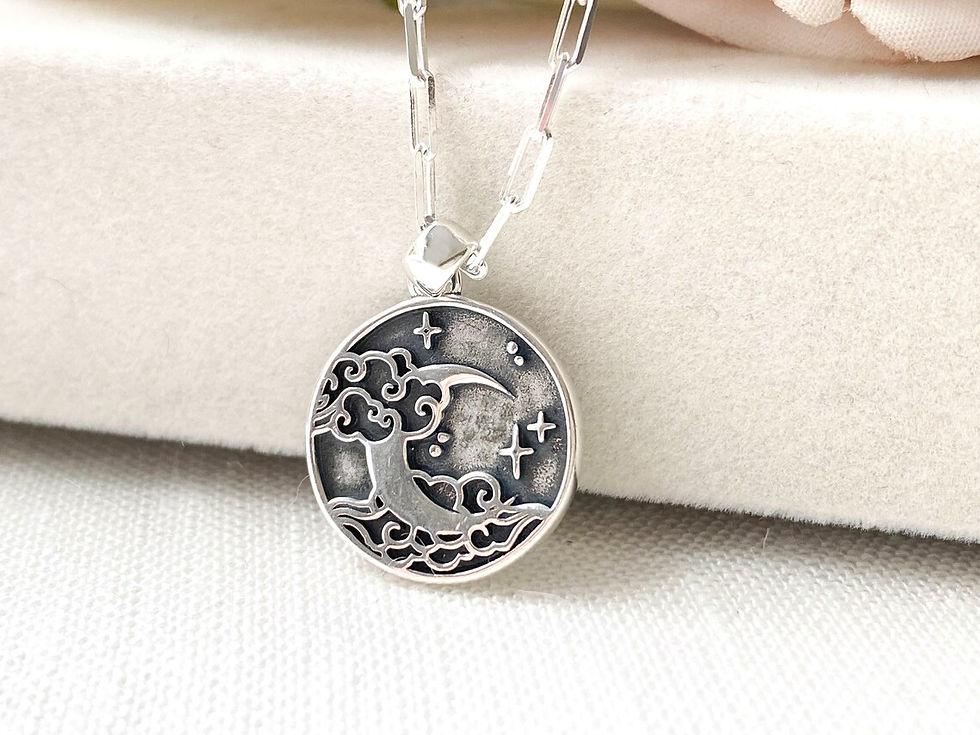 Thumbnail: Sterling Silver Moon Coin Necklace