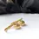 Thumbnail: Tiny Gold Pumpkin Lever Back Earrings