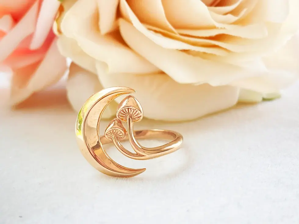 Thumbnail: Adjustable Moon and Mushroom Ring