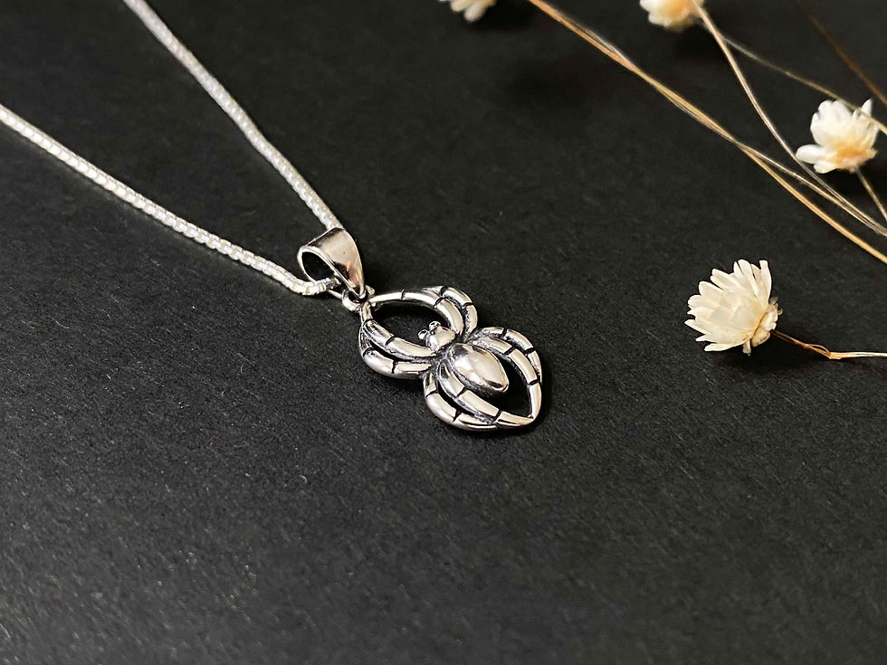 Thumbnail: Sterling Silver Tiny Spider Necklace