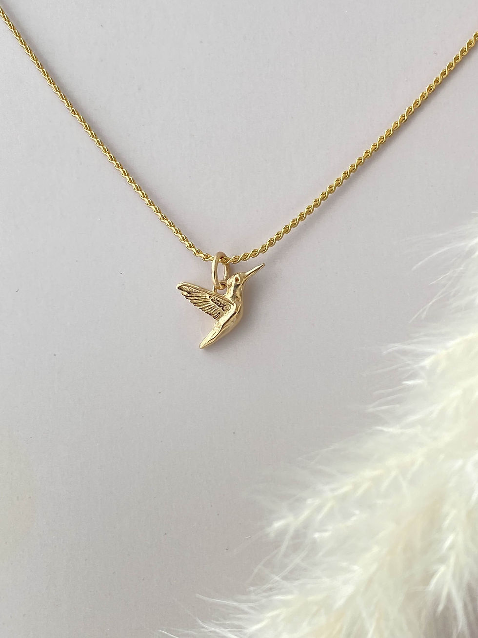Thumbnail: Gold Hummingbird Necklace