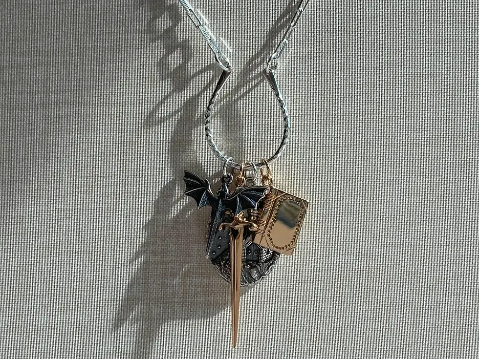 Thumbnail: Medieval Sterling Silver Mixed Metal Fairytale Necklace