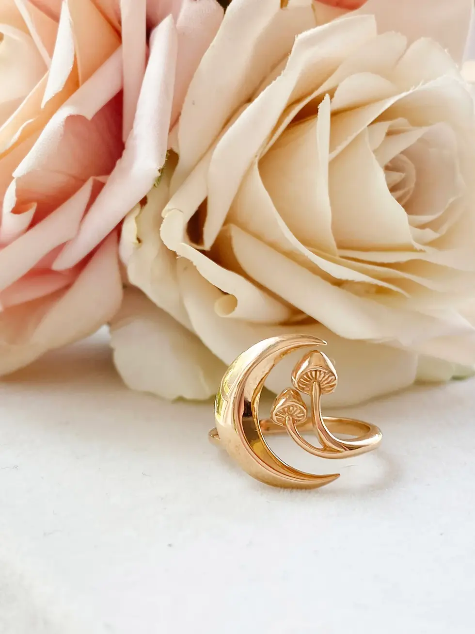Thumbnail: Adjustable Moon and Mushroom Ring