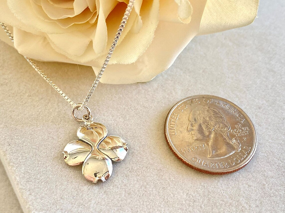 Thumbnail: Dogwood Flower Necklace in Sterling Silver