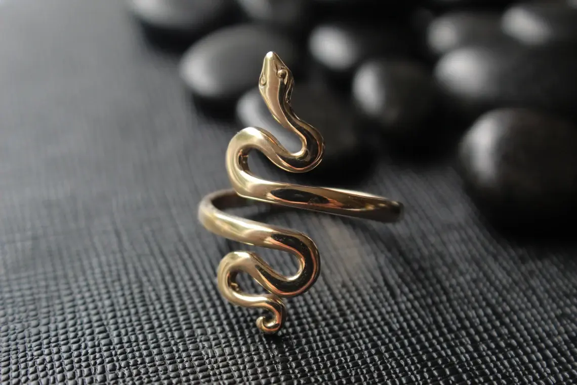 Adjustable Gold Snake Ring