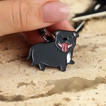 Keyring - Staffie - Blue