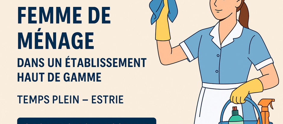 emploi Quebec femme de ménage