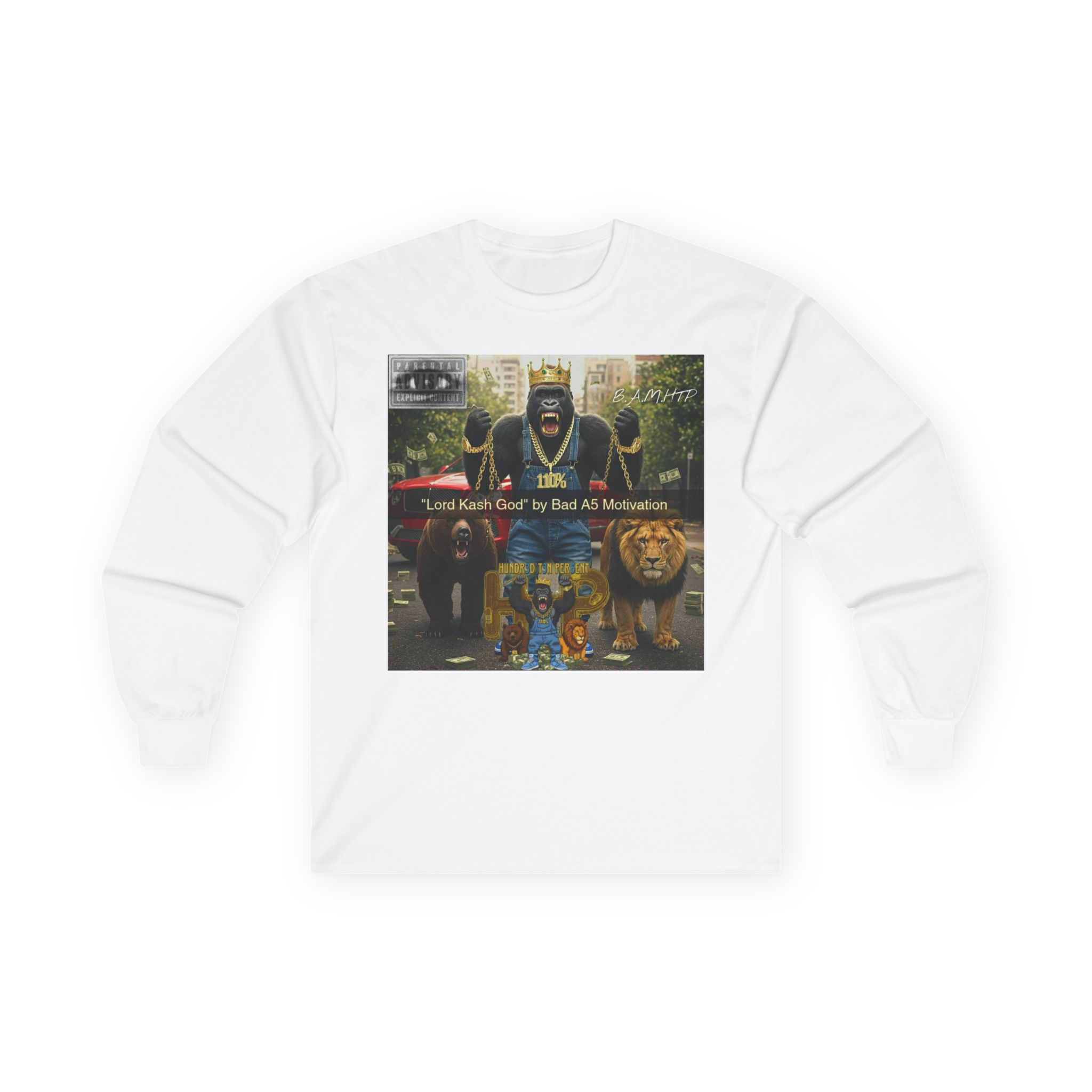 "Lord Kash God by Bad A5 Motivation" Long Sleeve Tee