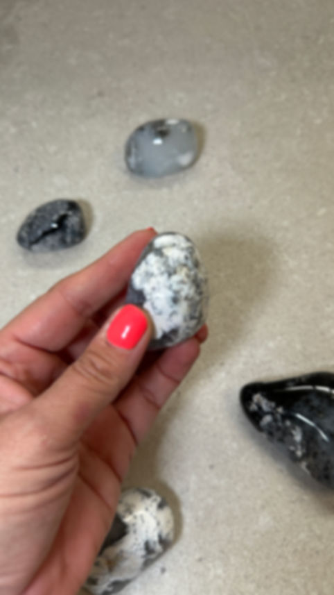 Merlinite/Dendritic Agate Crystal - Small -White