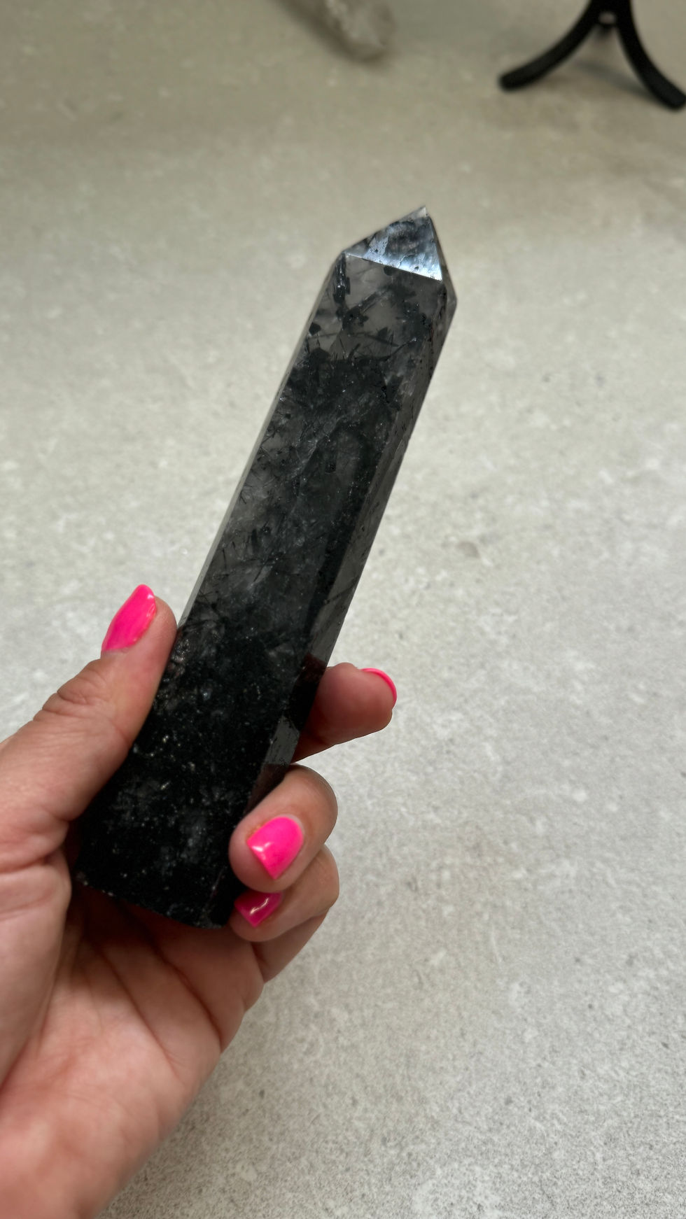 Quartz Tower with tourmaline inclusion