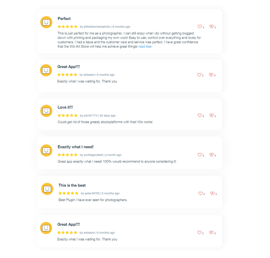 wix art store reviews