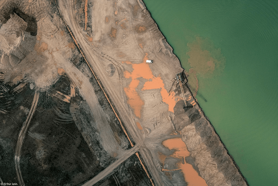 lake construction aerial view