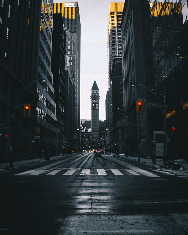 urban streets after rain