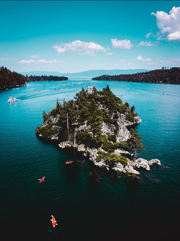 lake and island aerial view