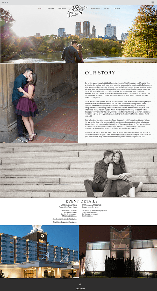 best about us pages wedding website
