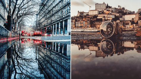 He Mastered Reflection Photography Using Just a Smartphone and Puddles