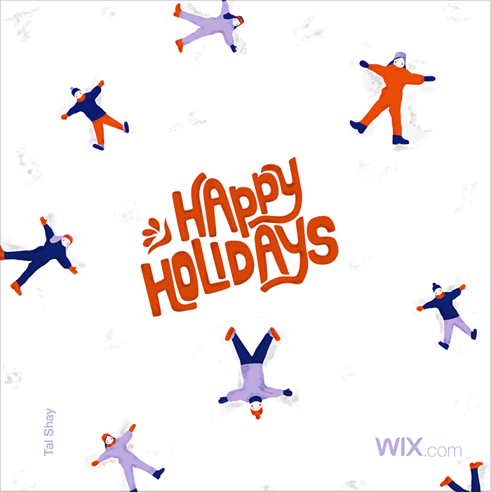 tarjeta de felicitación de vacaciones en línea de Wix