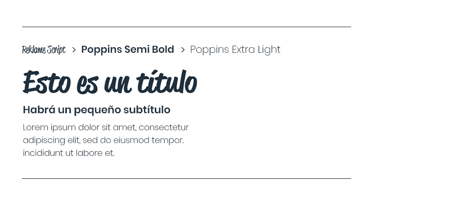 Reklame Script, Poppins Semi Bold & Poppins Extra Light