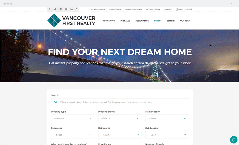 Vancouver First Realty - Wix website using custom forms