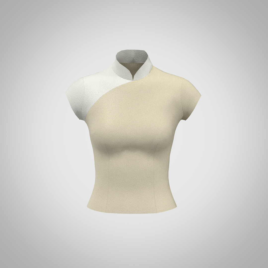 Silk Cheongsam Top Cream