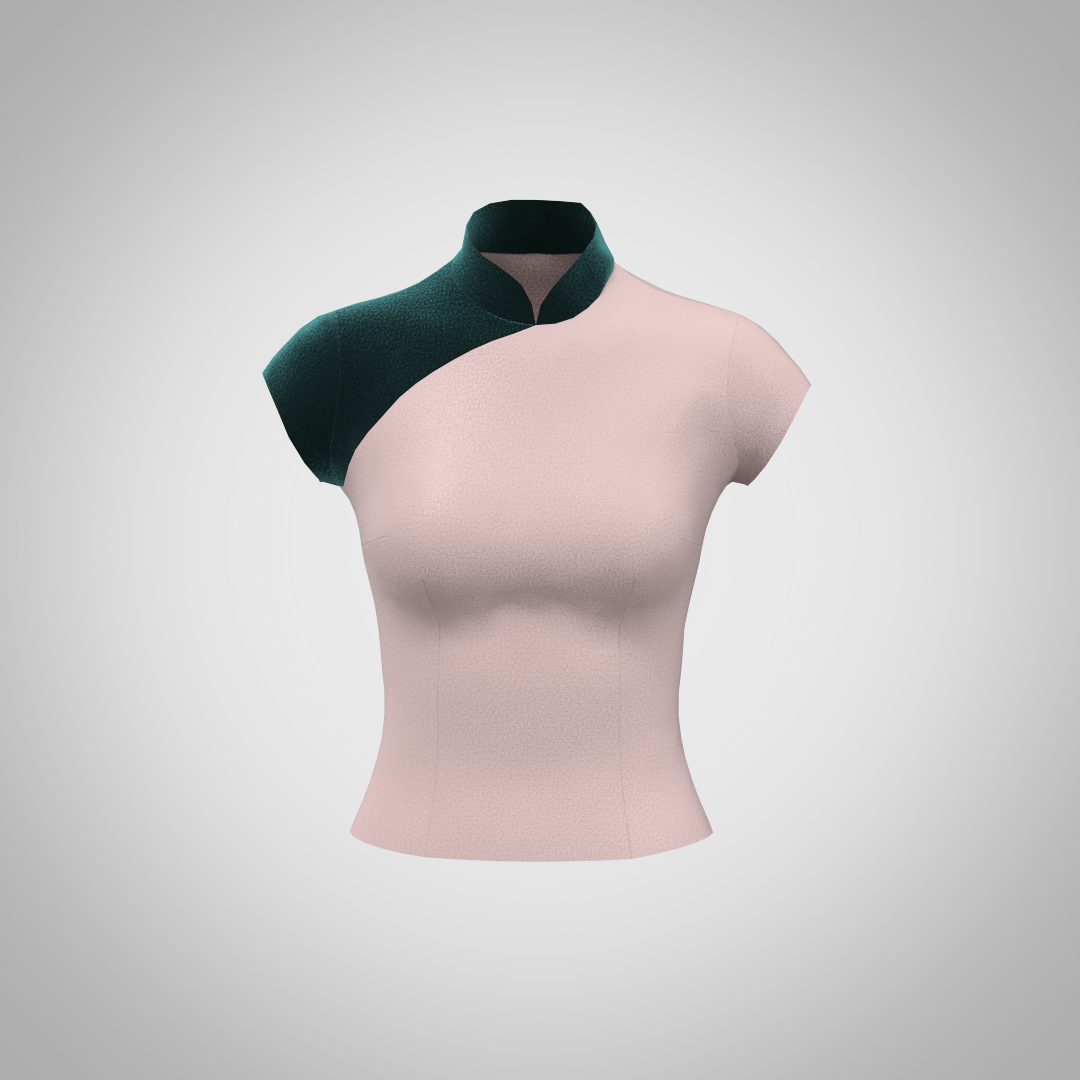 Silk Cheongsam Top Pink