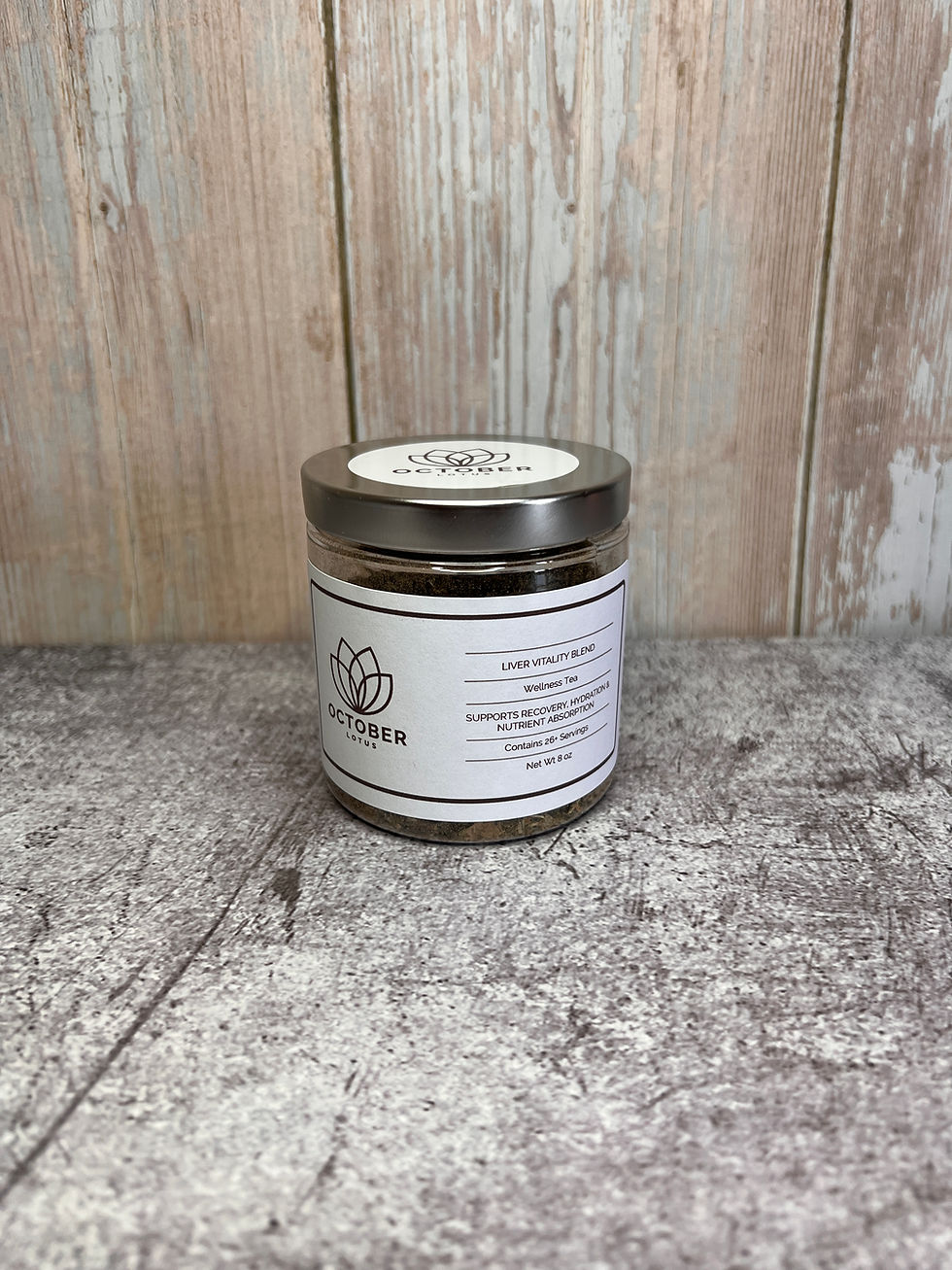 Thumbnail: 8 ounce plastic jar with white label, brown writing and piping against a wooden wall and concrete floorp