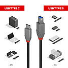 Thumbnail: 1m USB 3.2 Type C to B Cable, Anthra Line