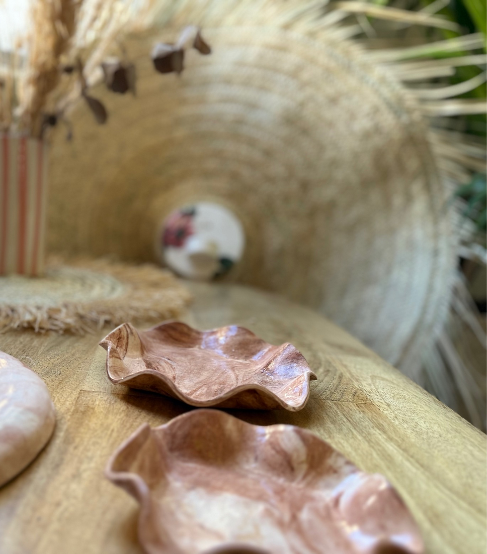 Miniature : Duo Vide-poche effet marbre rose/marron clair