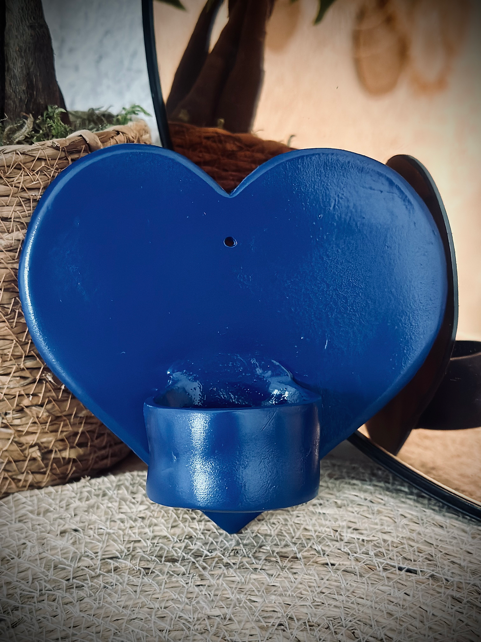 Miniature : Porte- bougie murale coeur bleu
