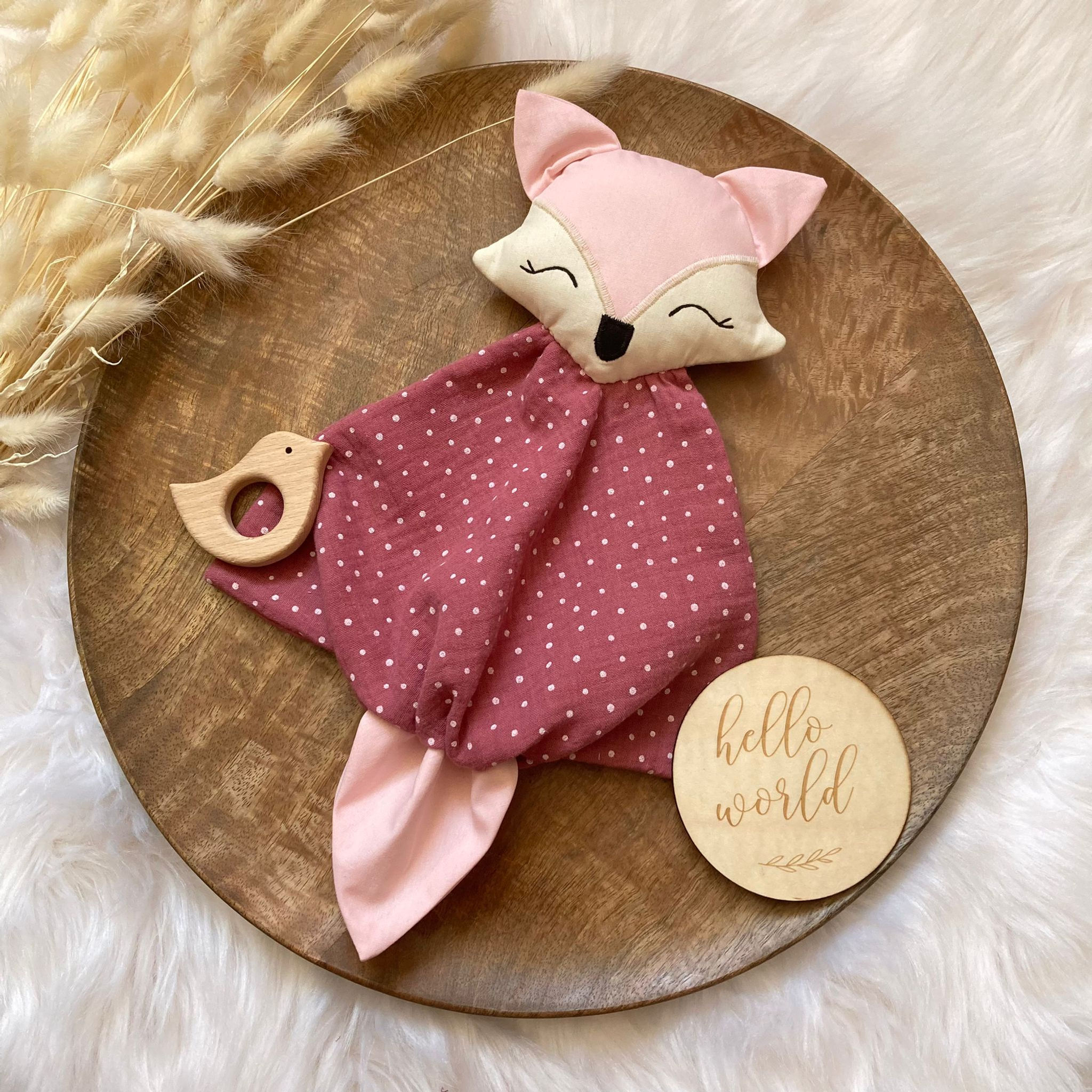 NIJA Handmade Fuchs rosa Punkte