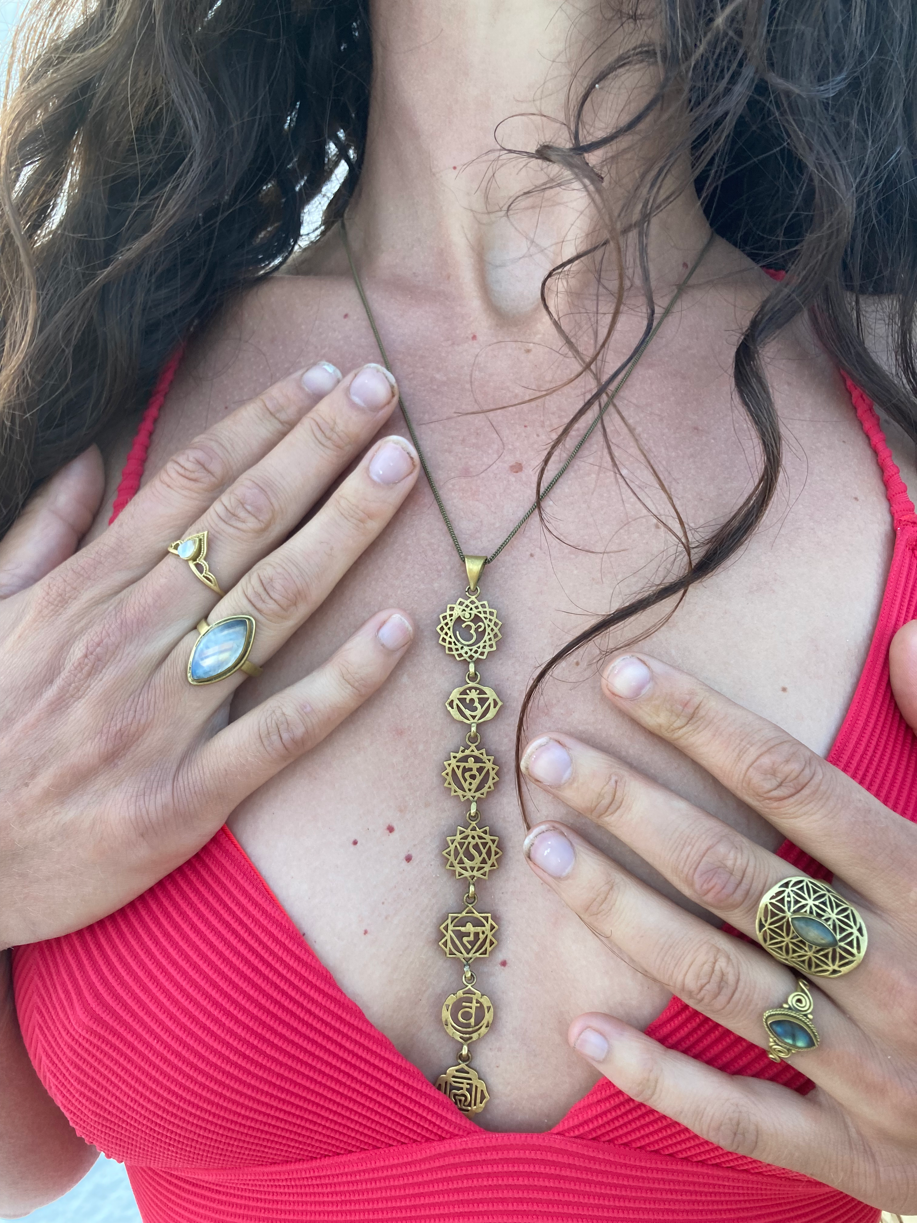 Chakra Kette Messing