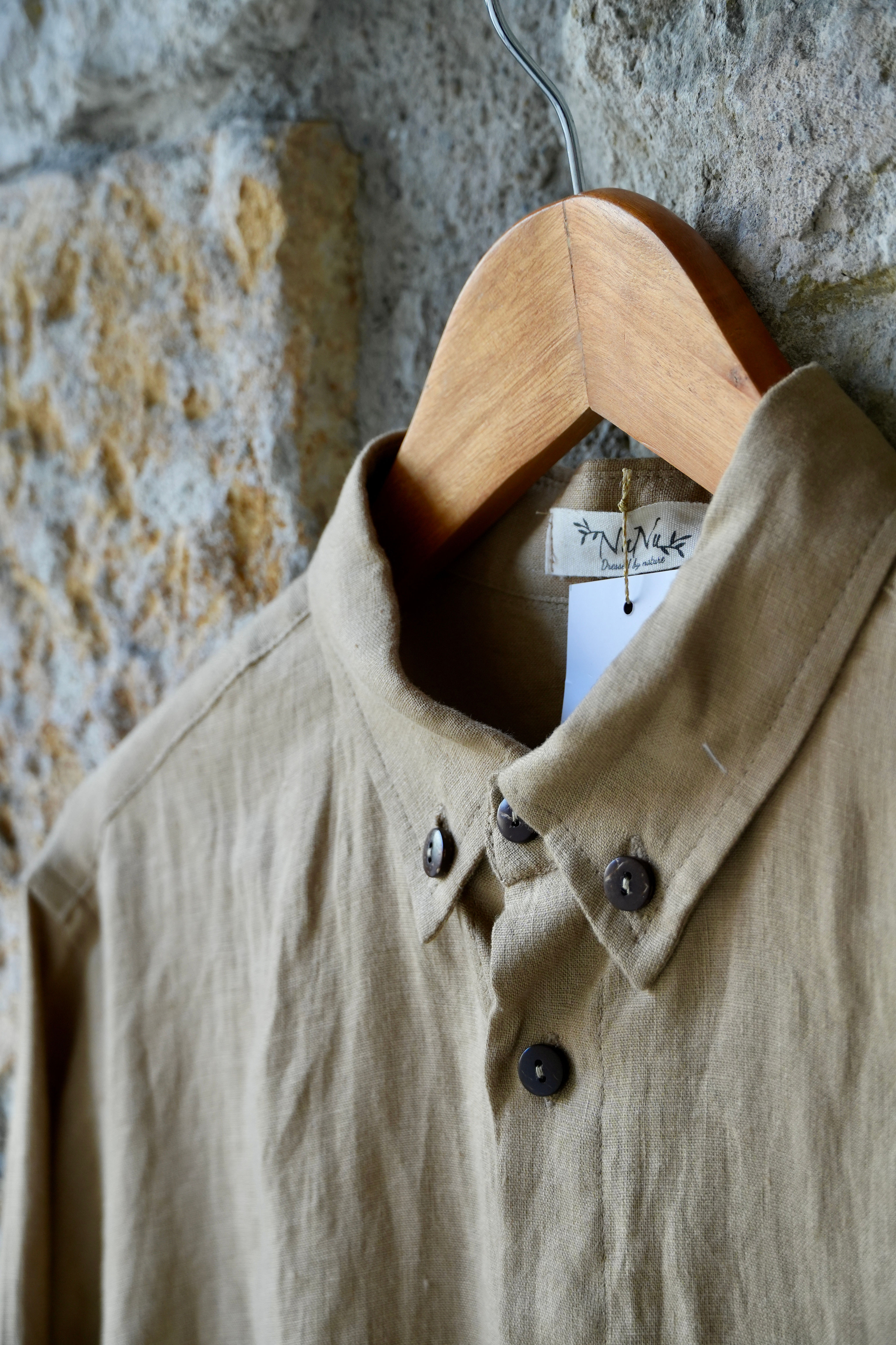 Leinen Hemd Herren -Camel