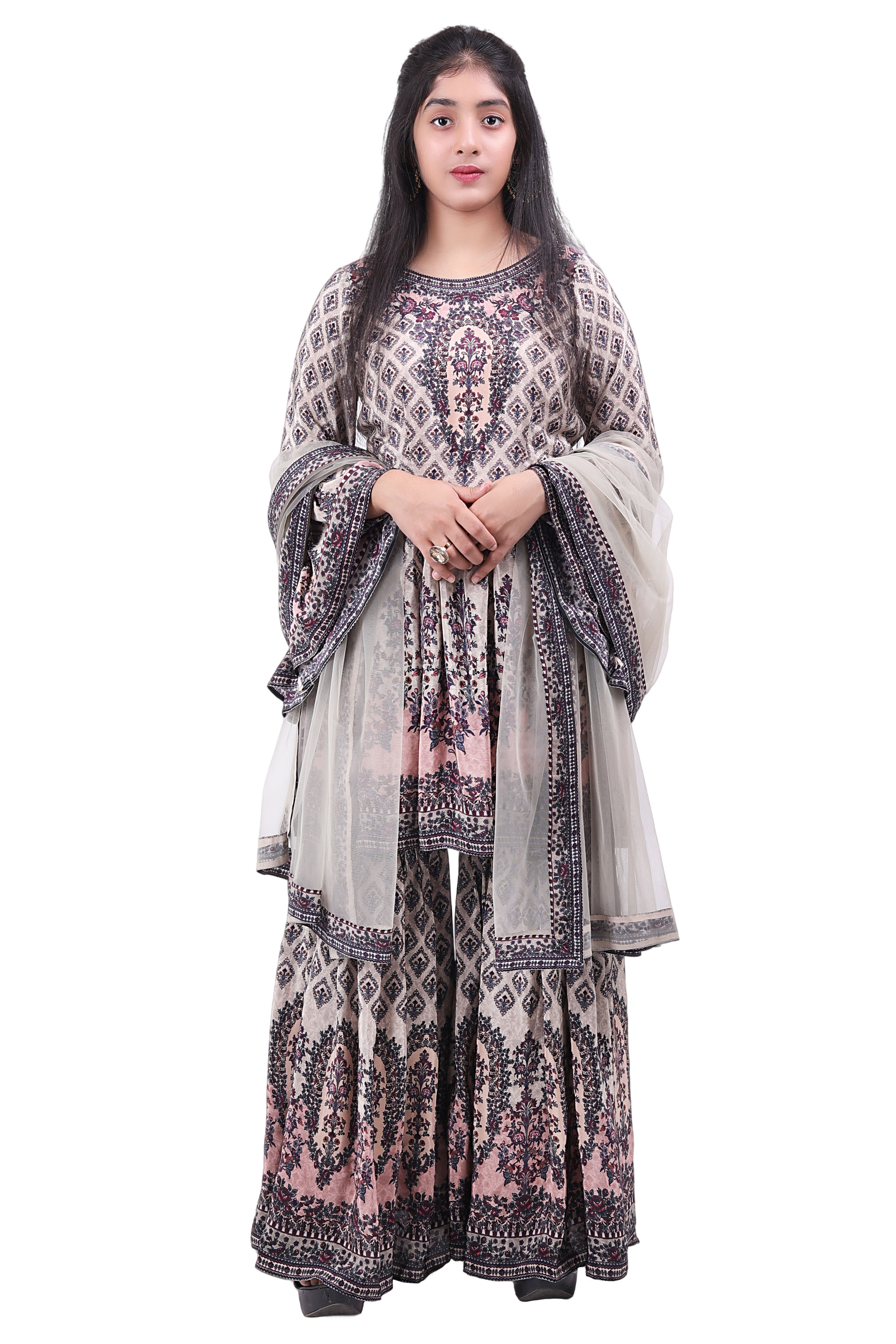 Dusty Miller Peplum Kurti